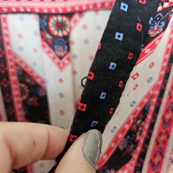 Free People Peace Maker Black Combo Dress Fishtail Lined Boho Casual size Small - Picture 5 of 11